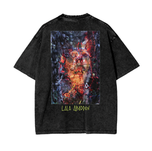 Tsula's Fire Acid Wash Oversize Tee — LALA ABADDON